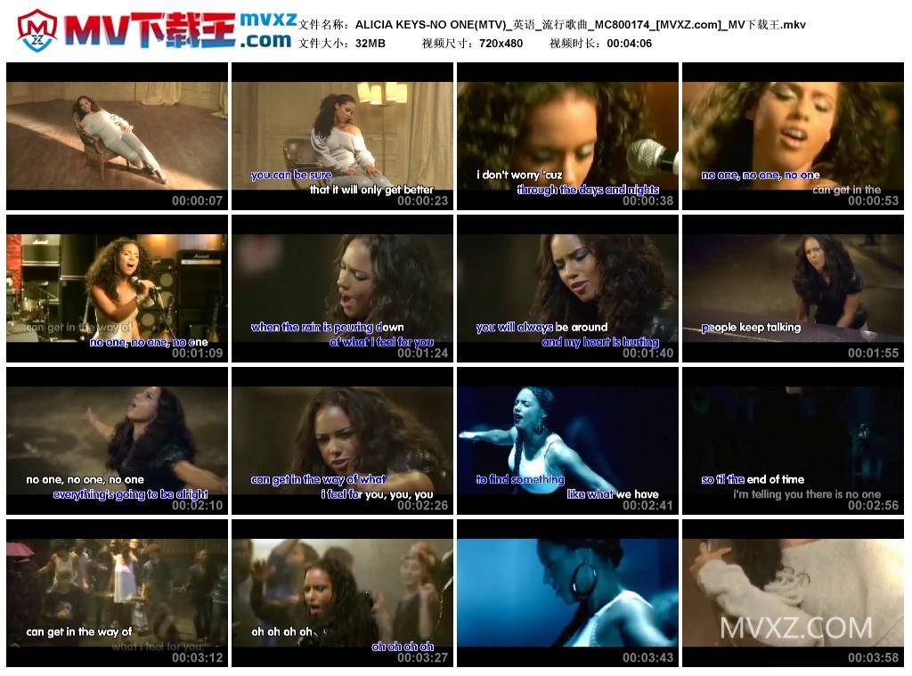 ALICIA KEYS-NO ONE(MTV)_英语_流行歌曲_MC800174